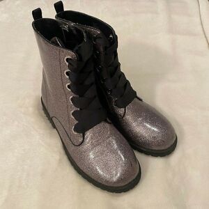 Circus By Sam Edelman Womens Taupe Glitter Round Toe Lace Up Combat Boot Size 5